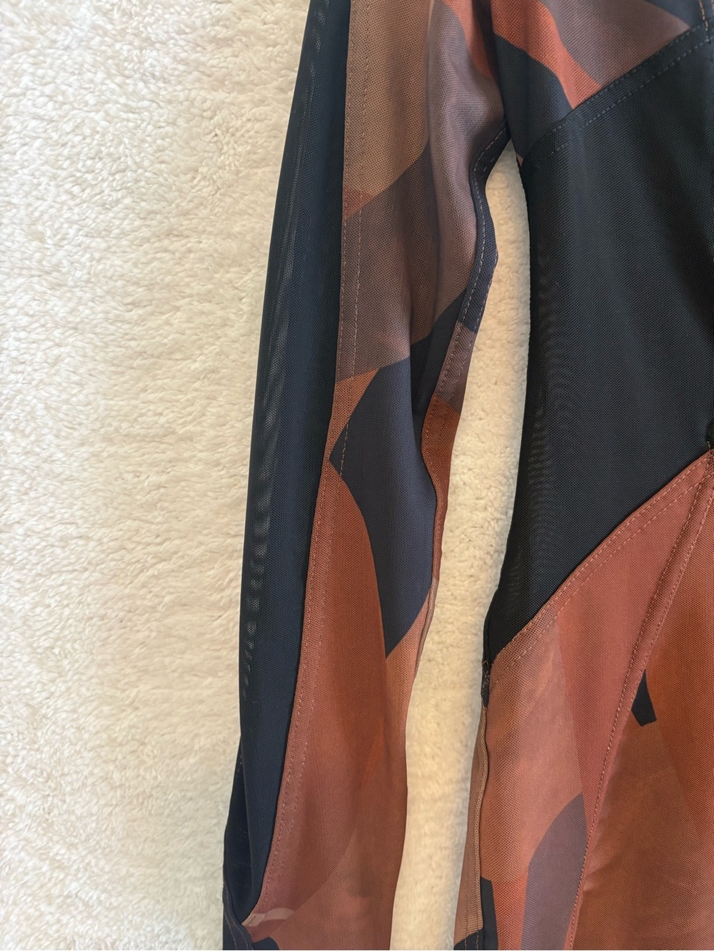 House of CB Cassidy Brown Abstract Bodycon Midi Dress Size Medium - Picture 5 of 12